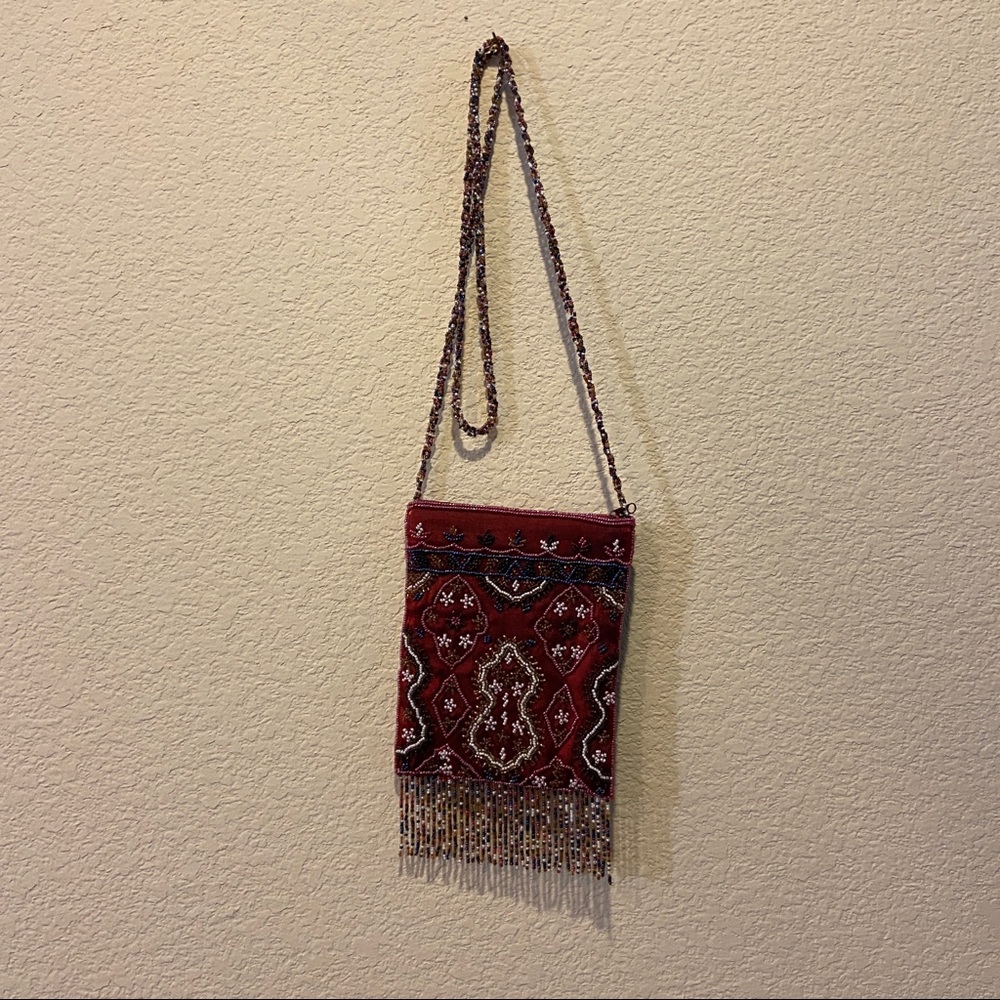 Beaded Burgundy Purse
